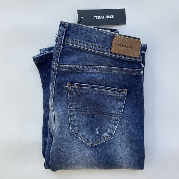 $198 Diesel Women’s Lowleeh Slim Bootcut Jeans Low Waist Blue 084KY Size 28 - Picture 2 of 13